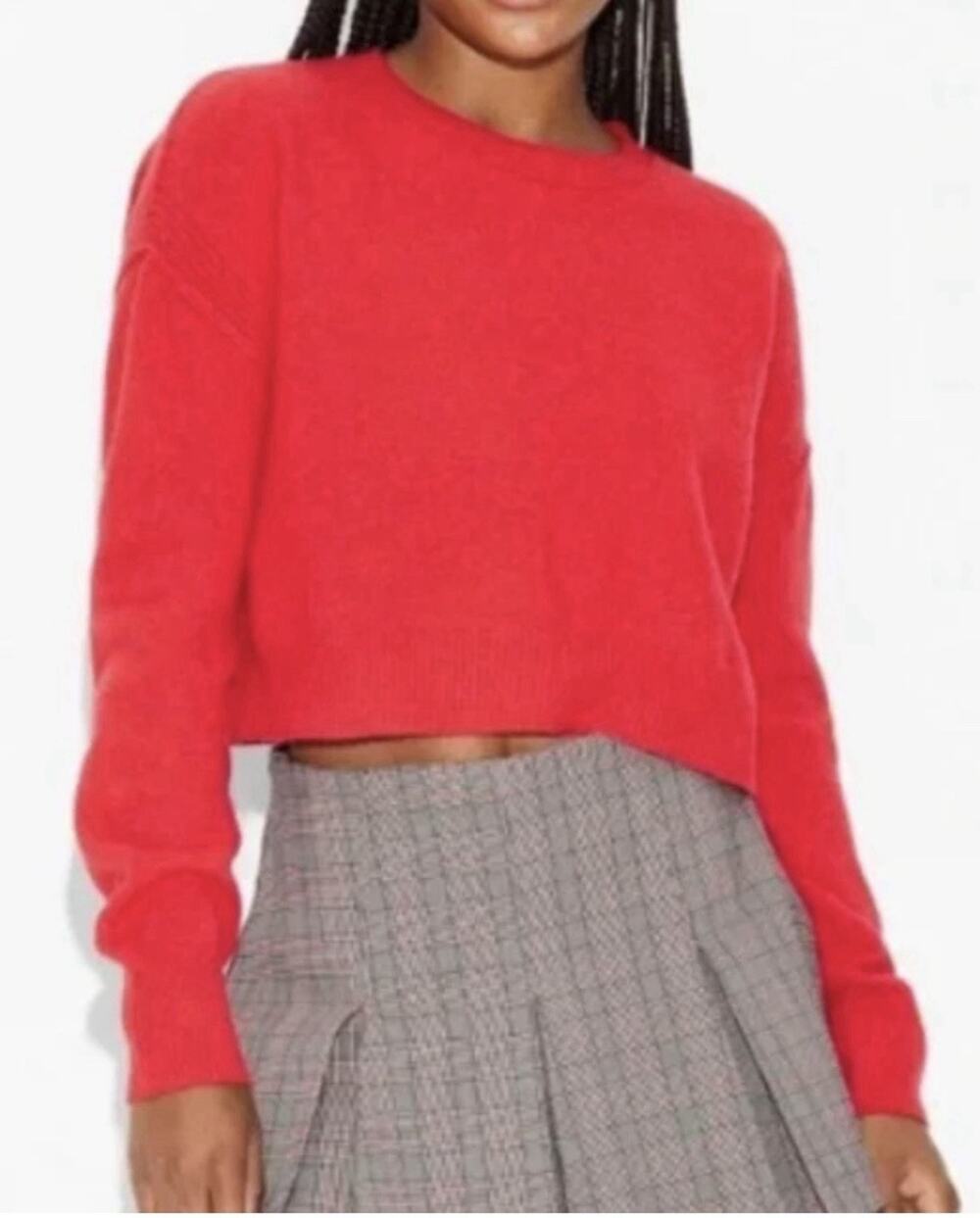 Wild Fable Cropped Lightweight Crewneck Pullover Sweater Red Women’s S New